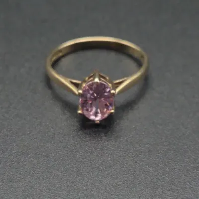 Pretty Pink Stone in 10k Gold Setting