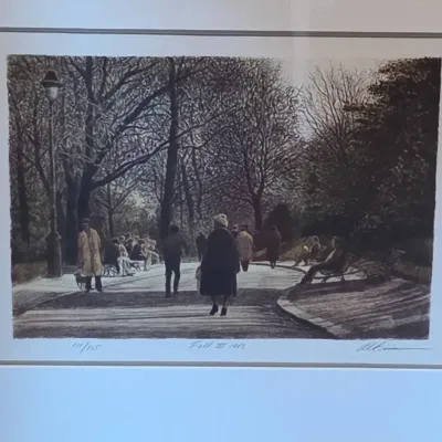 Framed Harold Altman Lithograph Fall III 1983. Pencil Signed and Titled. 112/285