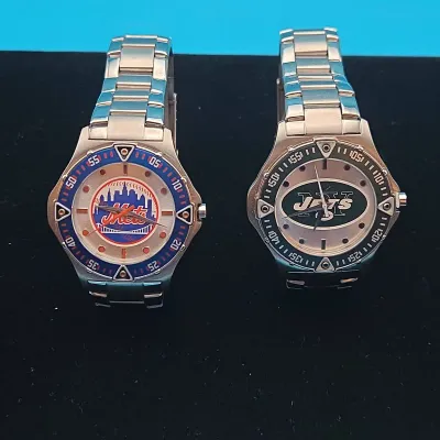 Let's Go METS and JETS! Men's Stainless Steel Wristwatches