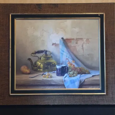 Vintage 1960s Framed Robert Chailloux Still Life Art Print