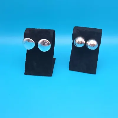 Sterling Silver Stud Earrings - One Pair Pierced and One Clip