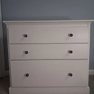 Small White Dresser With Pink Ombre Pulls