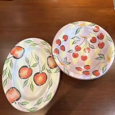 Large Fruit Themed Serving Pieces