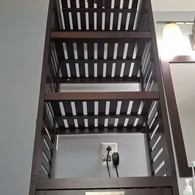 Tall Narrow Slatted Shelf