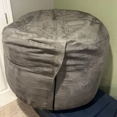 Gray Microfiber Beanbag Chair #1