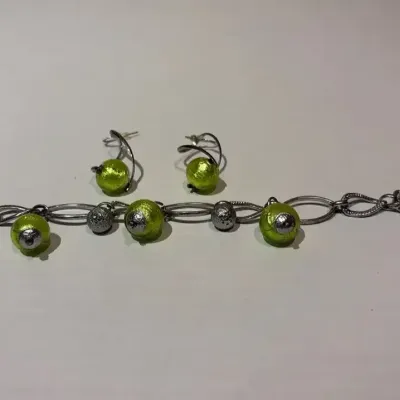 Murano Glass Bracelet And Earrings