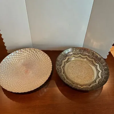 Two Glass Decorative Display Bowls