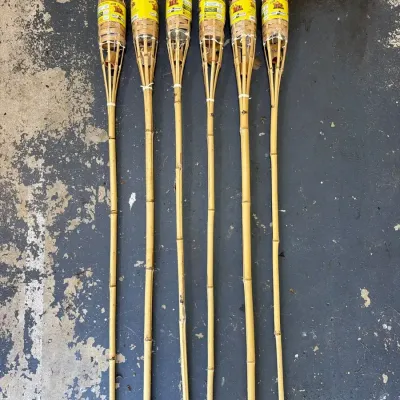 Set Of 6 Tiki Brand Tiki Torches