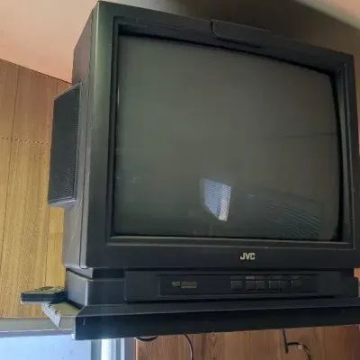 Vintage JVC CRT (cathode-ray tube) Color Television With Wall Bracket