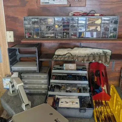 Vintage Electronics Workbench Kit  Component Organizers, Tools, Prototyping Gear & Plated Arm Mount