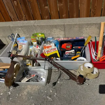 Large Estate Tool & Hardware Lot - Hand Tools, Stanley Kits, Sockets, Hardware & Supplies