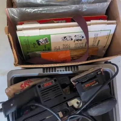 Belt Sander, Finishing Palm Sander, Collection Of Sand Paper