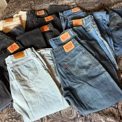 Bulk Lot of Mens Levi's 550 Relaxed Fit Jeans + Wrangler Denim (W36 L29 / L30)