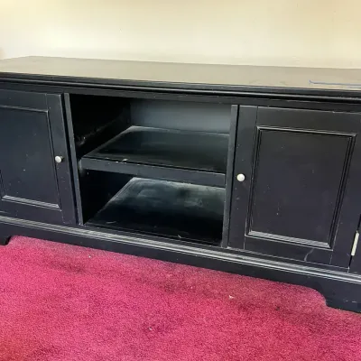 Black Finish Wood Media Cabinet