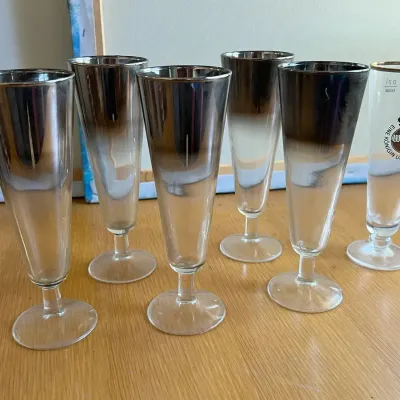 Mid Century Silver Fade Stemware