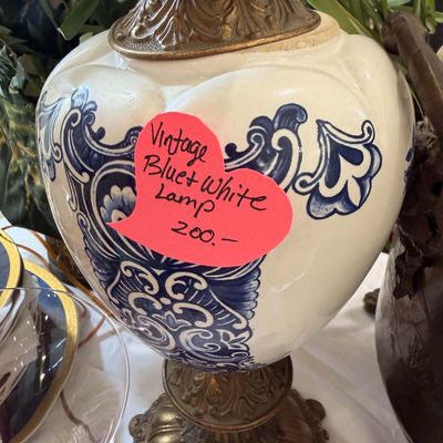 Lot 9: Silver Surfer Comic, Hurricane Lamp, Blue/White Dinnerware & Collectibles