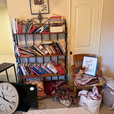 Lot 4: Bookshelf, Books & Home Decor