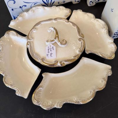 Lot 8: Vintage Jay Willfred by Andrea by Sadek blue and white French porcelain Canister set & Chess Set