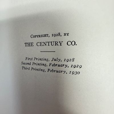 1930 Third Printing Book by The Century Co.