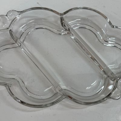 Vintage DUNCAN & MILLER "tear drop" 3 Section Divided Relish Dish 1950's 1960's
