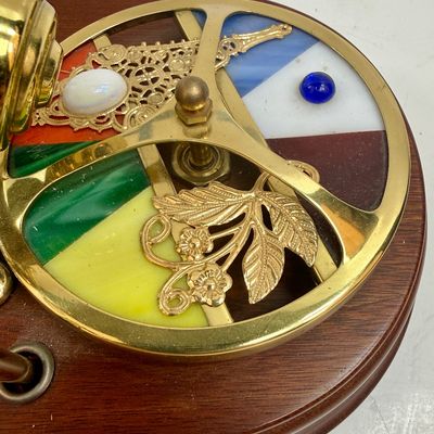 Vintage Brass and Wood Kaleidoscope Music Box