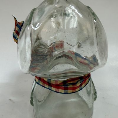 Vintage Clear Glass Snoopy Dog Character Bank