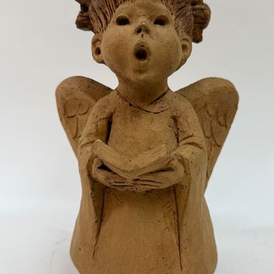Vintage Martin Clay Art Singing Angel Figurine