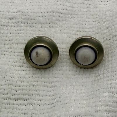 Vintage Silver Tone Faux Stone Post Earrings