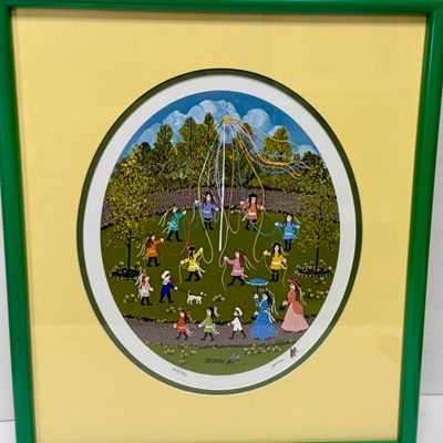 Signed & Numbered Folk Art Print 'Maypole Dance' by MRS BEE LE 208/950