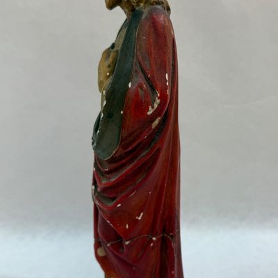 Vintage Sacred Heart of Jesus Chalkware Statue