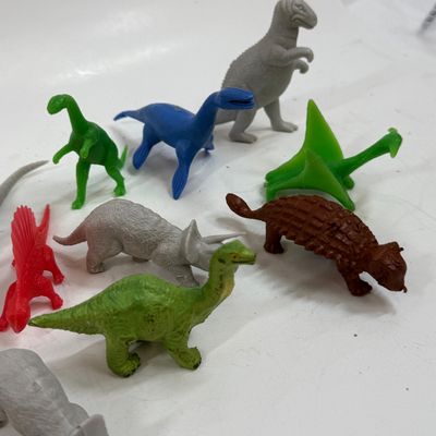 Vintage Plastic Dinosaur and Prehistoric Toy Figures - Lot of 14