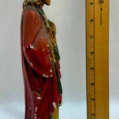 Vintage Sacred Heart of Jesus Chalkware Statue