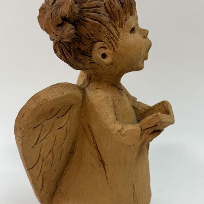 Vintage Martin Clay Art Singing Angel Figurine
