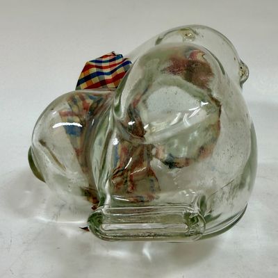 Vintage Clear Glass Snoopy Dog Character Bank