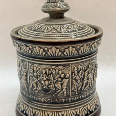 Marzi & Remy German Stoneware Lidded Jar / Humidor