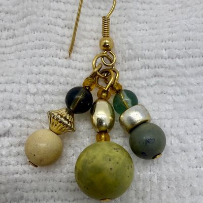 Vintage Earthy Beaded Dangle Earrings