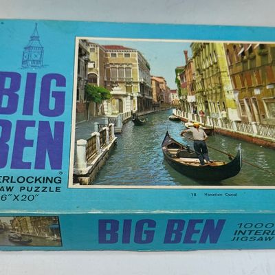 Vintage Milton Bradley Jigsaw Puzzles - Oxford & Big Ben (Set of 2)