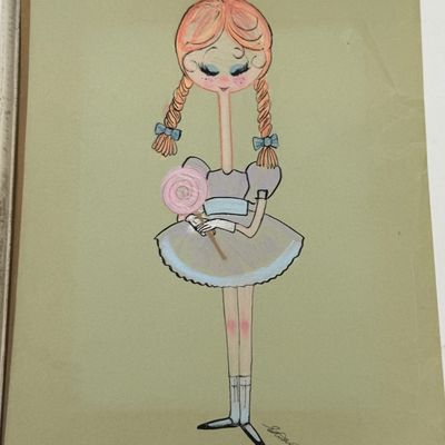 Edward Gorey Signed Illustration of Ballerina Detail