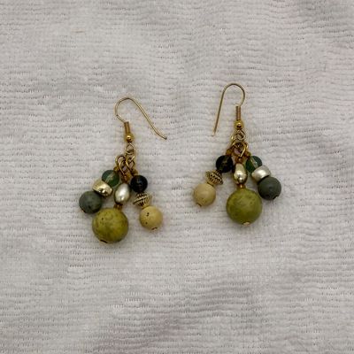 Vintage Earthy Beaded Dangle Earrings