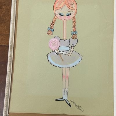 Edward Gorey Signed Illustration of Ballerina Detail