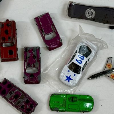 Vintage Diecast Cars, Toy Airplane, Skateboard & Motorcycle Lot