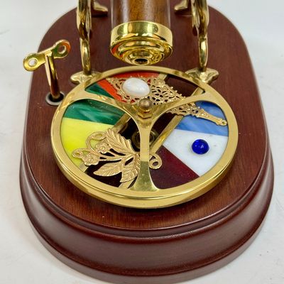 Vintage Brass and Wood Kaleidoscope Music Box