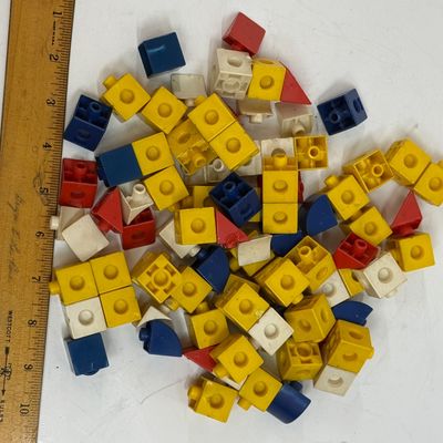 Vintage Plastic Interlocking Building Blocks Lot