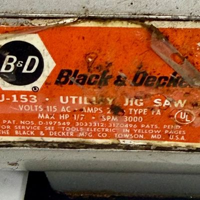 Vintage Black & Decker U-153 Utility Jig Saw