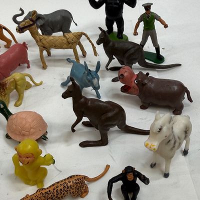 Vintage Plastic Toy Animals and Figures Lot