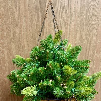 Bethlehem Lights Pre-Lit Hanging Christmas Basket