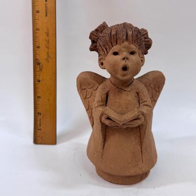 Vintage Martin Clay Art Singing Angel Figurine