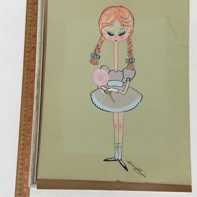 Edward Gorey Signed Illustration of Ballerina Detail