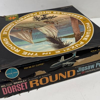 Vintage Milton Bradley Dorset Round Pan Am Jigsaw Puzzle