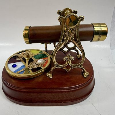 Vintage Brass and Wood Kaleidoscope Music Box